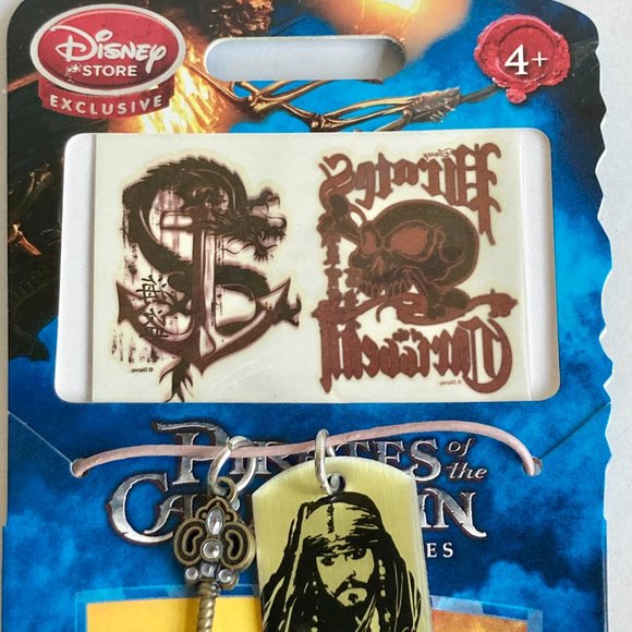 Vintage Disney Pirates of the Caribbean Necklace Charm Skull Crossbones 23" - Picture 5 of 10